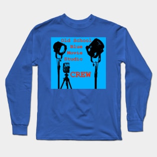 Old School Blue Movie Studio   Crew Long Sleeve T-Shirt